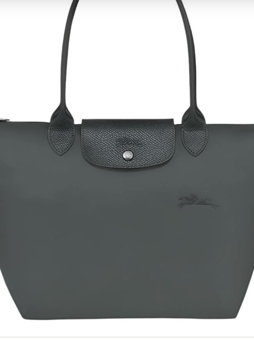 Longchamp Black Le Pliage Tote with Leather Trim